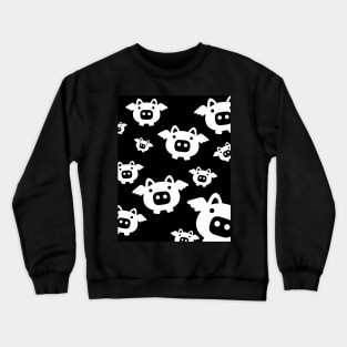 Pig White Pattern Crewneck Sweatshirt